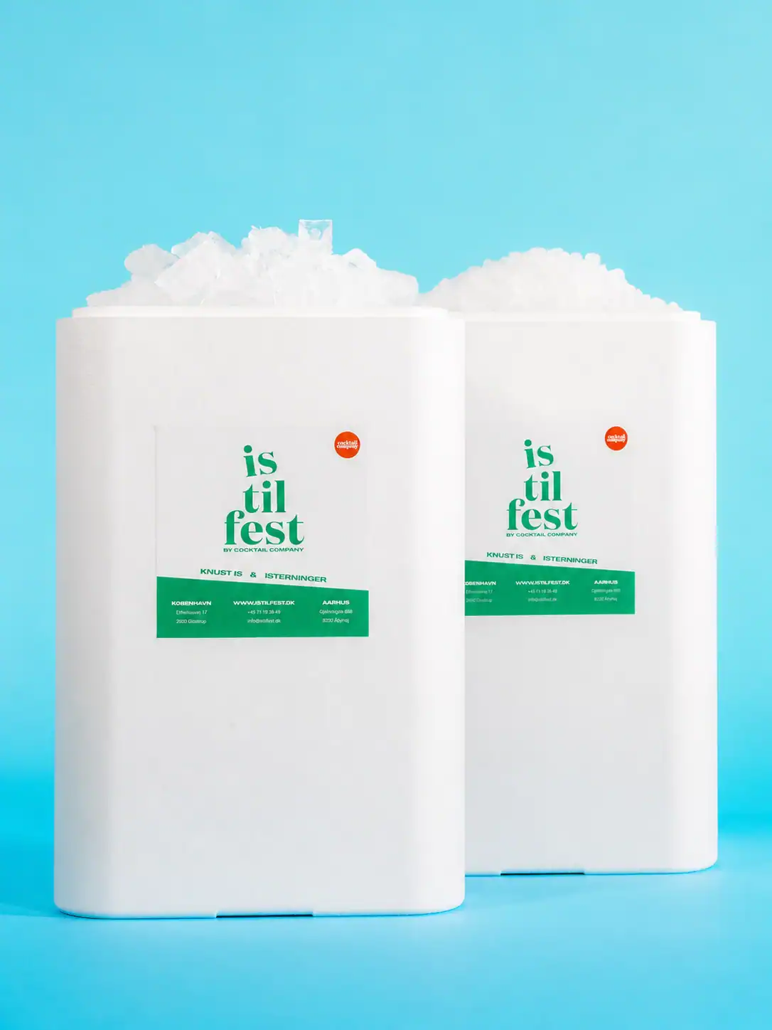 1 x 25 kg isterninger + 1 x 25 kg knust is